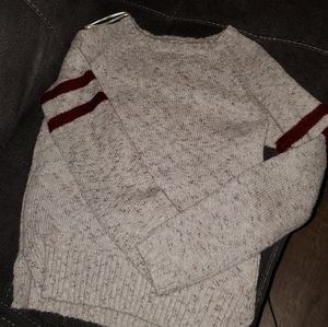 Red and cream sweater